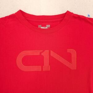 Under Armour Casual Crew Neck Short Sleeve Graphic T Shirt Mens Size L Red